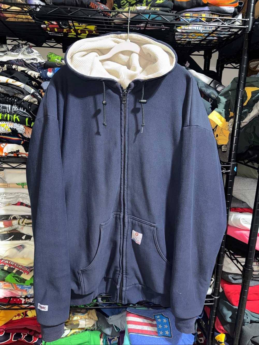 Tyndale Fire Resistant Thermal Lined Zip Up Blue Hoodie Size 2xl Heavy Duty